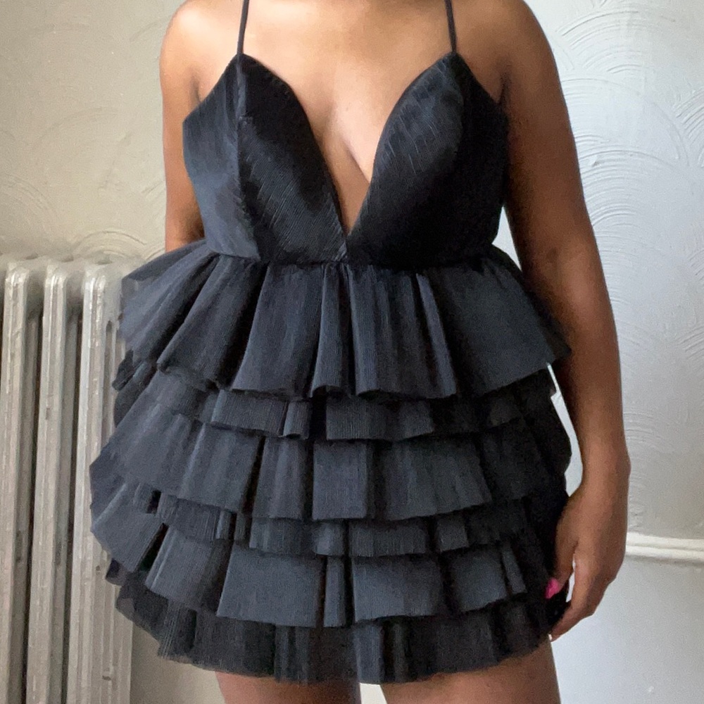 MiMii London Black Ruffled Dress